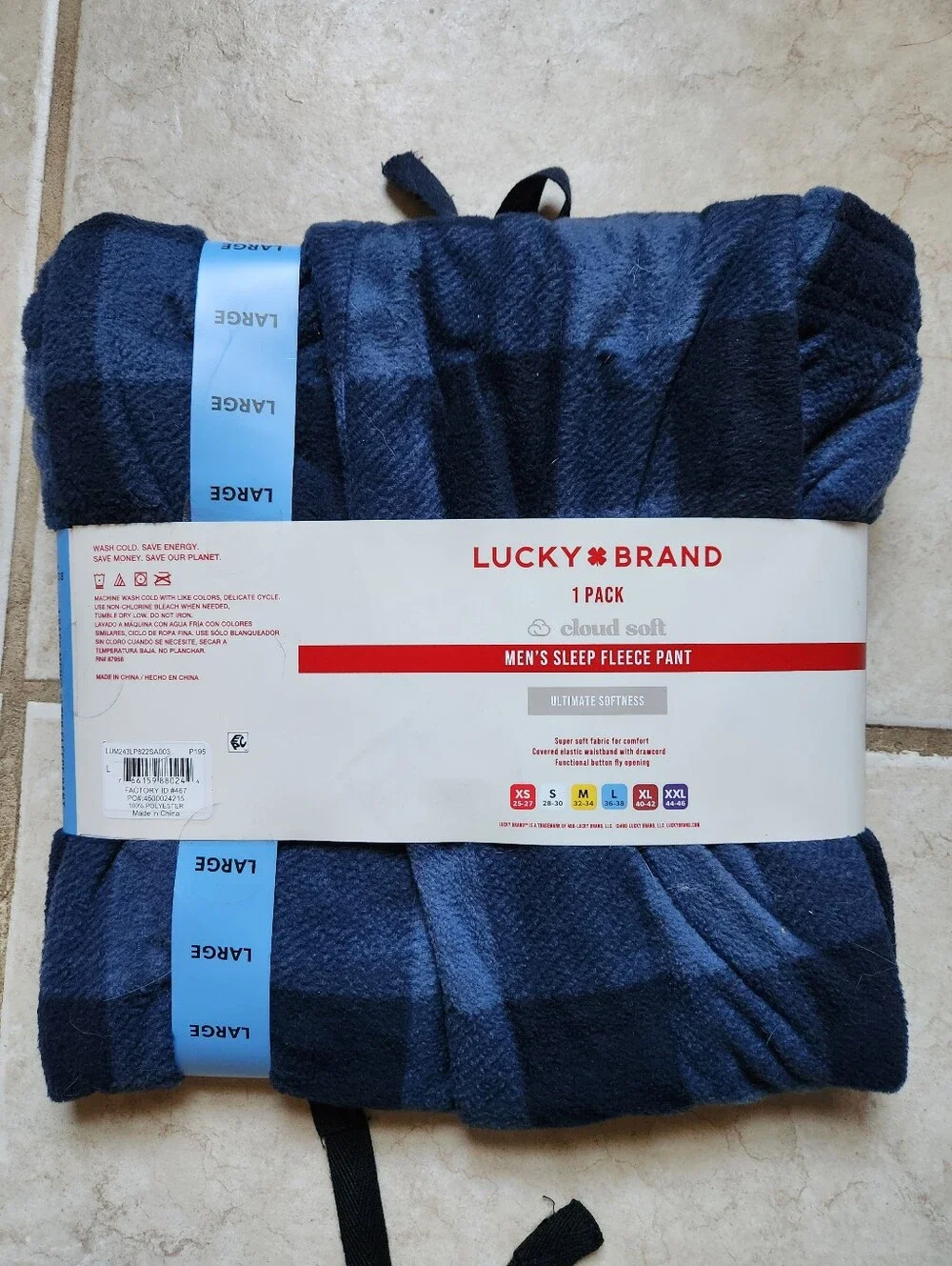 NWT Lucky Brand Mens Cloud Soft Fleece Sleep Pants Large Lot 2 Buffalo Plaid
